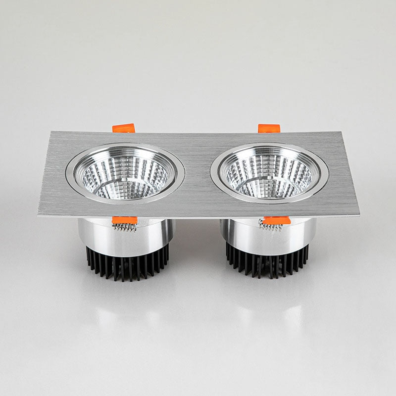 Square Recessed LED Dimmable Downlights Panel Lights AC90~260V COB LED Spotlights LED Recessed Ceiling Lamps Indoor Lighting