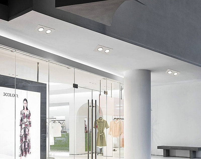 Square Recessed LED Dimmable Downlights Panel Lights AC90~260V COB LED Spotlights LED Recessed Ceiling Lamps Indoor Lighting