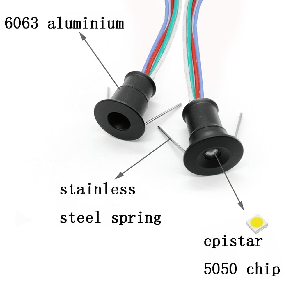 RGB LED Mini Downlight Recessed Ceiling Spot Light KTV Bar Party Stage Down Light 12V 1W Canopy Spot Led Stair Cabinet Spotlight