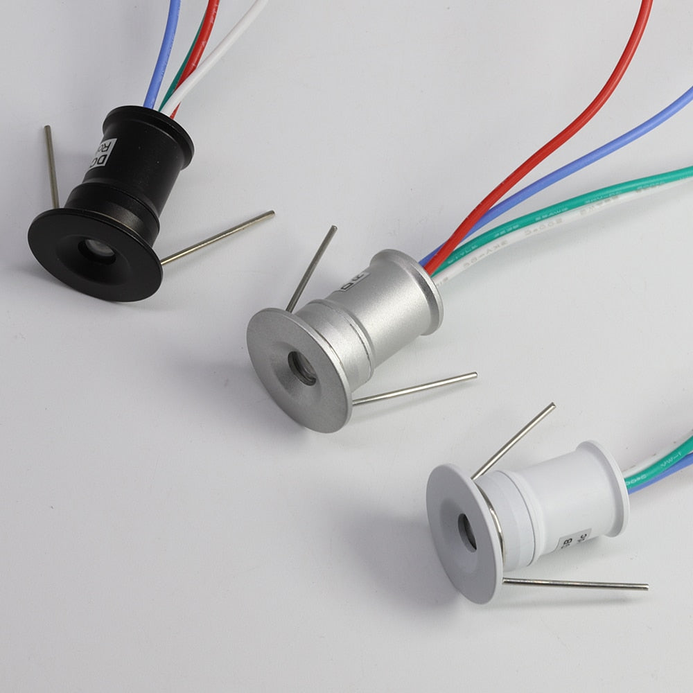 RGB LED Mini Downlight Recessed Ceiling Spot Light KTV Bar Party Stage Down Light 12V 1W Canopy Spot Led Stair Cabinet Spotlight