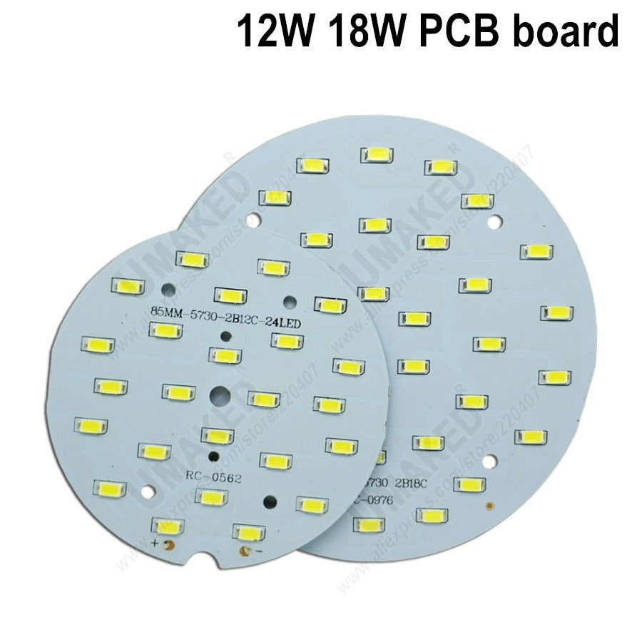 Brightness 12W 18W LED SMD5730 lamp source for bulb light, Real wattage led PCB panel for downlight ceiling light