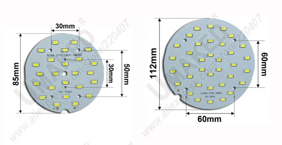 Brightness 12W 18W LED SMD5730 lamp source for bulb light, Real wattage led PCB panel for downlight ceiling light