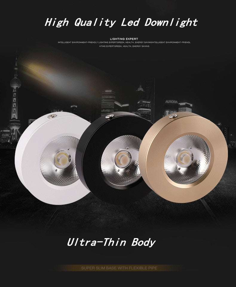 LED cob downlight surface mounted spot light Ultrathin lamp bulbs 3w 5w 7w 10w 15w 220V ceiling recessed Lights Indoor Lighting