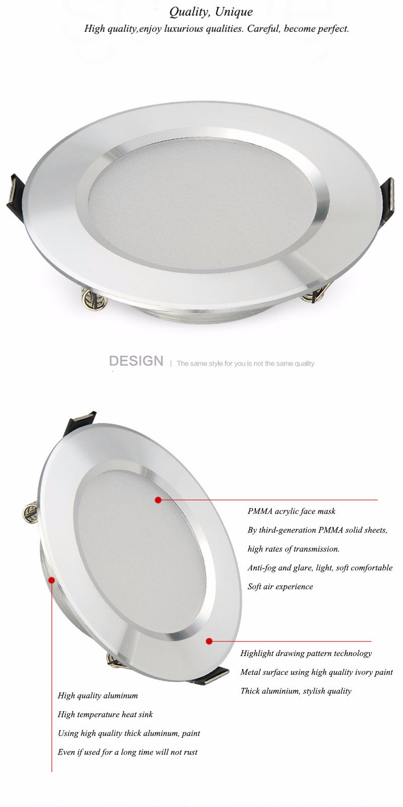 Changeable Led Downlight 5w 7w 9w 12w Ceiling Recessed Light Silver Frame 3 Color Change Warm Nature Cool White AC110-240V