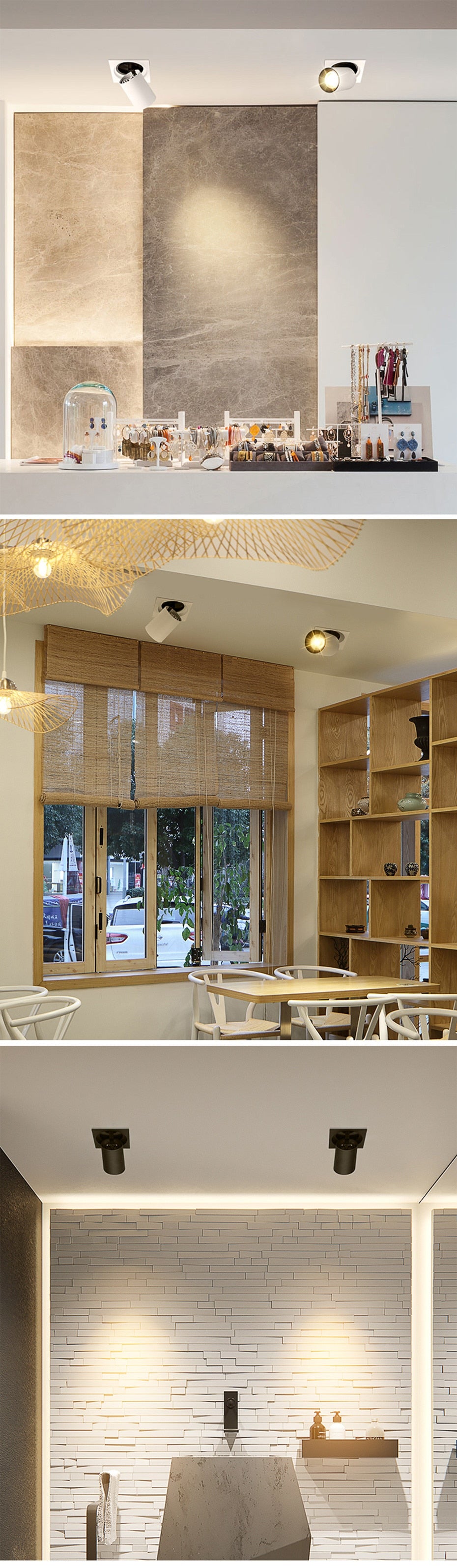 Led Recessed Ceiling Downlight Dimmable Ceiling Lamp Stretchable Down light For Clothes Store Coffee Lighting