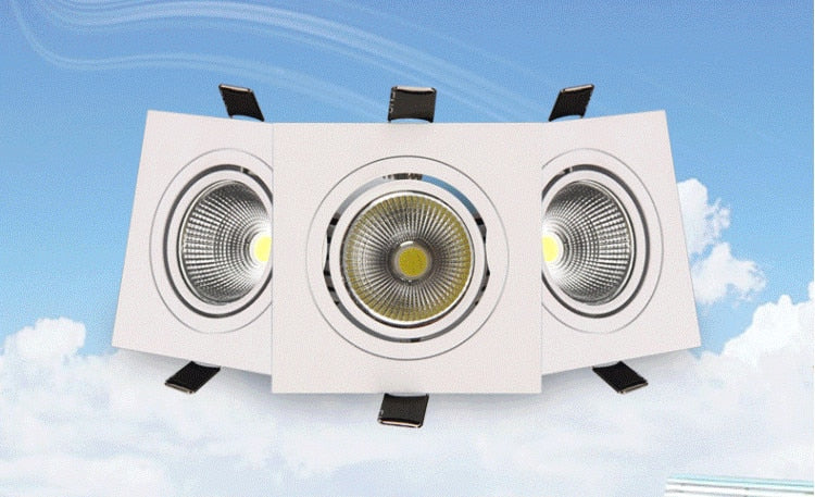 LED Down Light Square 7W 9W 12W Led Downlight COB Dimmable Recessed Led Ceiling Spot Light Lamp AC85-265V Driver Indoor lighting