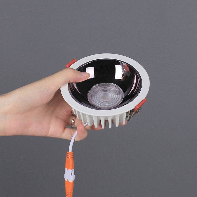 Aisilan Black LED Downlight background Spot Light Anti-glare Aluminum Ceiling Lamp Chip CRI 93 Suitable for indoor lighting