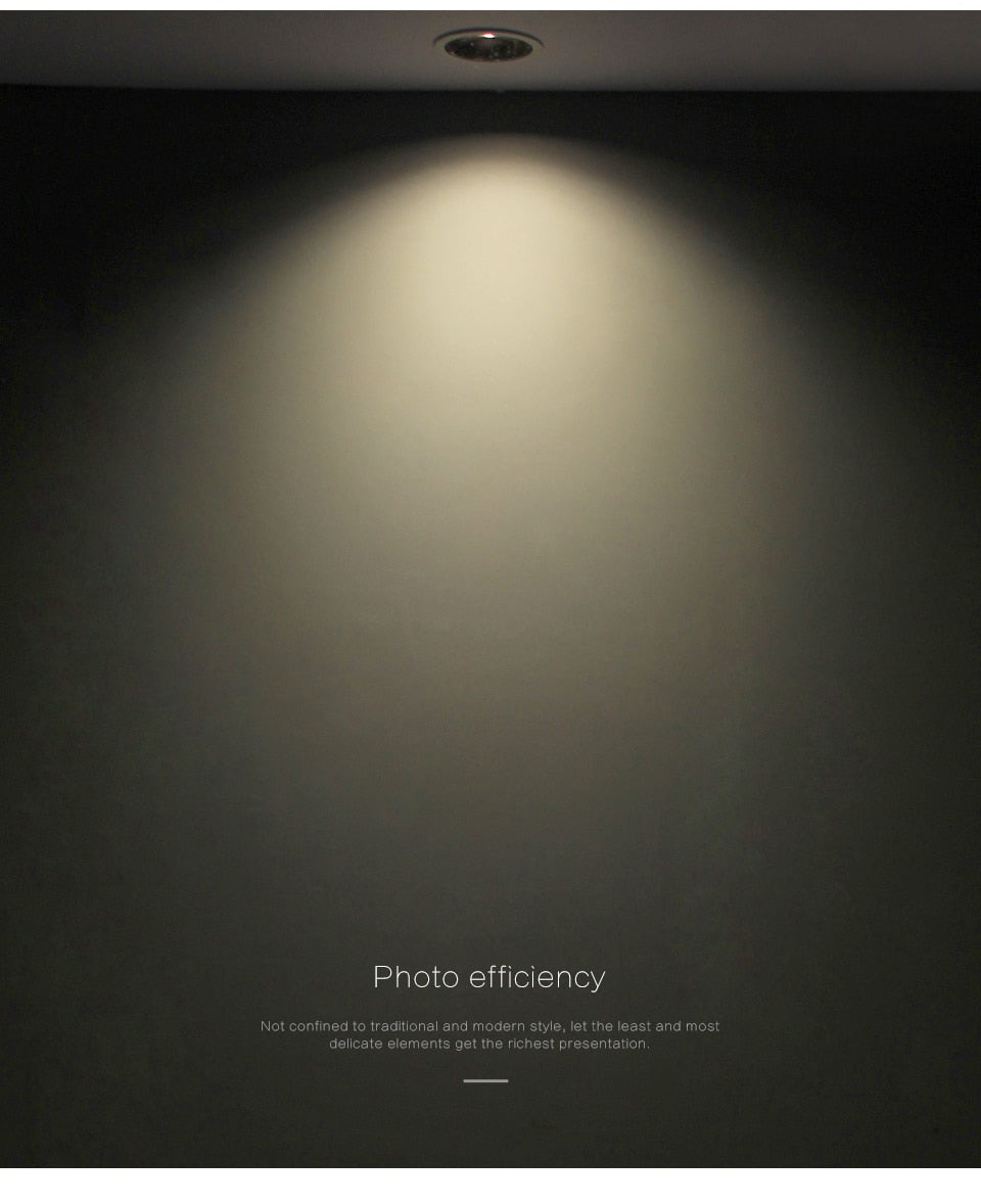 Aisilan Black LED Downlight background Spot Light Anti-glare Aluminum Ceiling Lamp Chip CRI 93 Suitable for indoor lighting