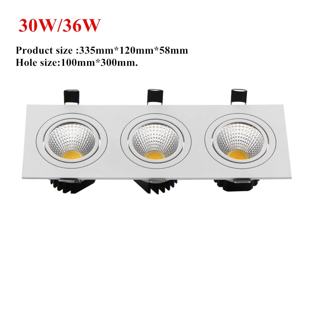 Square Recessed COB Downlight COB 7W 9W 12W 15W 14W 24W 21W 36W LED Ceiling Lamp AC85-265V Indoor LED Spot Light With Driver