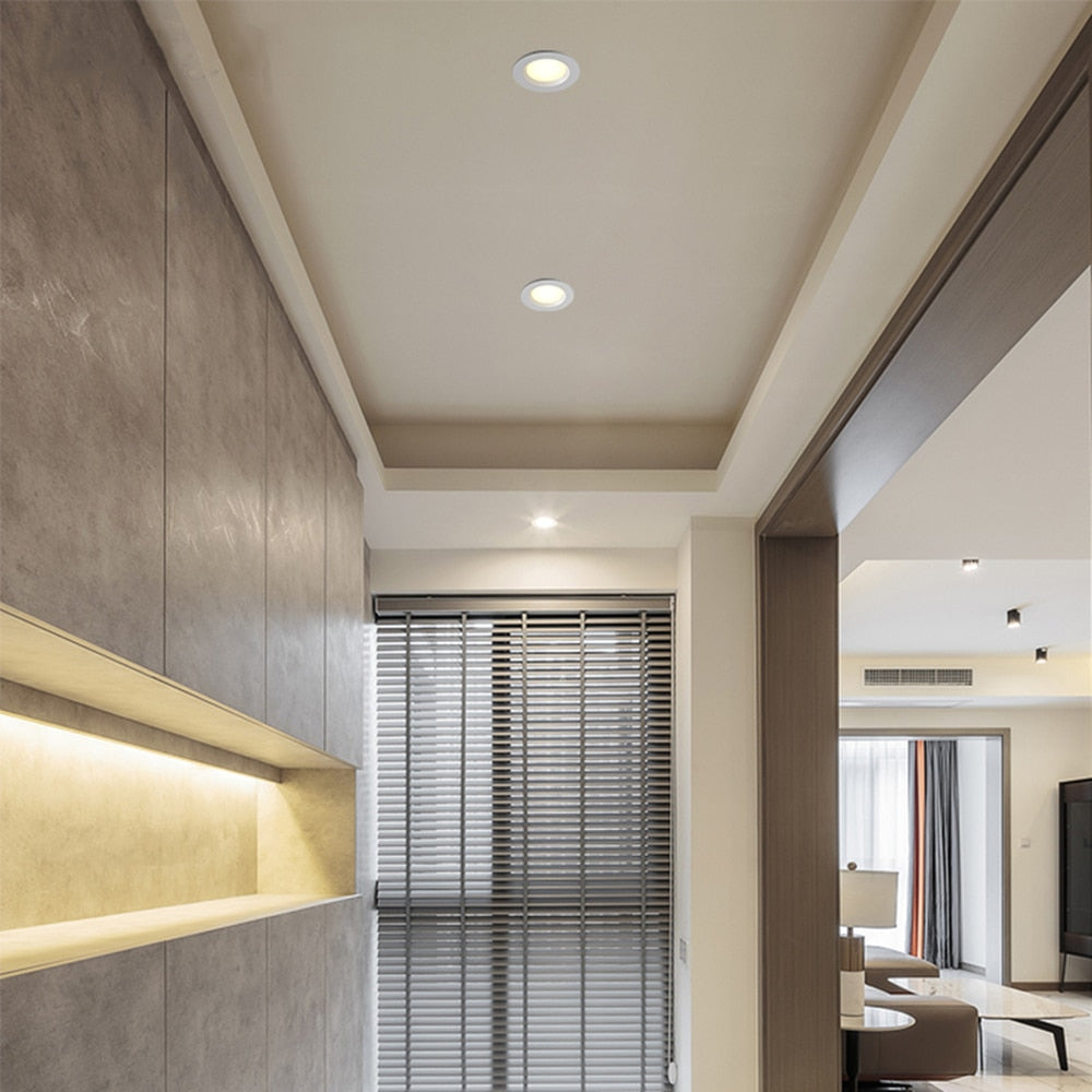 DBF 2020 New Three Light Temperatures Anti Glare Recessed Downlight 7W 10W 12W 15W Round LED Ceiling Spot Lamp Pic Background