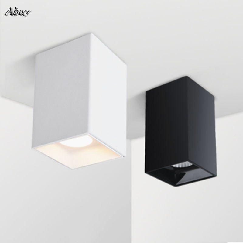 Square Dimmable COB LED Downlights 7W/10W LED Ceiling Spot Lights AC85-265V Warm Cold White Background Lamps Lighting