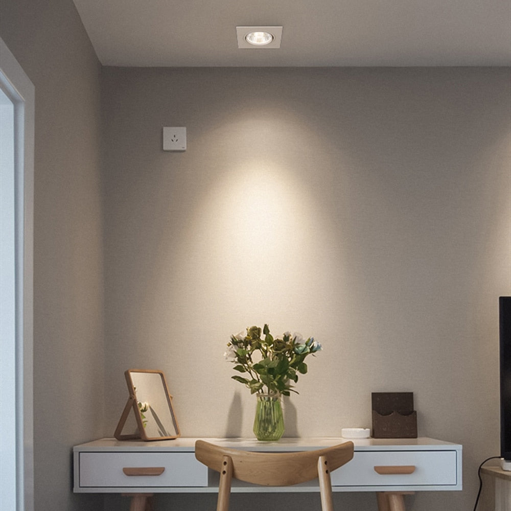 DBF Angle Adjust Dimmable LED Recessed Downlight 5W 7W 9W 12W 15W Ceiling Spot Lights with 90-265V LED Driver 3000K 4000K 6000K