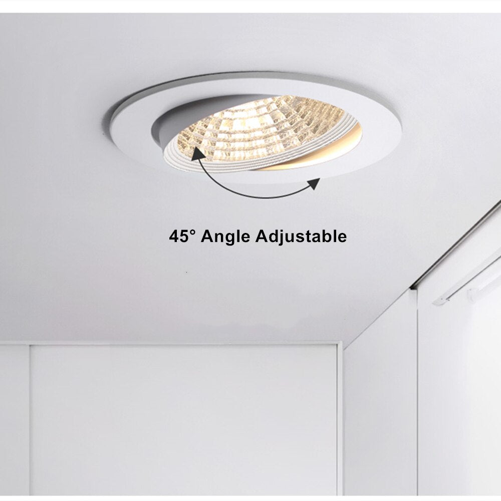 DBF Angle Adjust Dimmable LED Recessed Downlight 5W 7W 9W 12W 15W Ceiling Spot Lights with 90-265V LED Driver 3000K 4000K 6000K