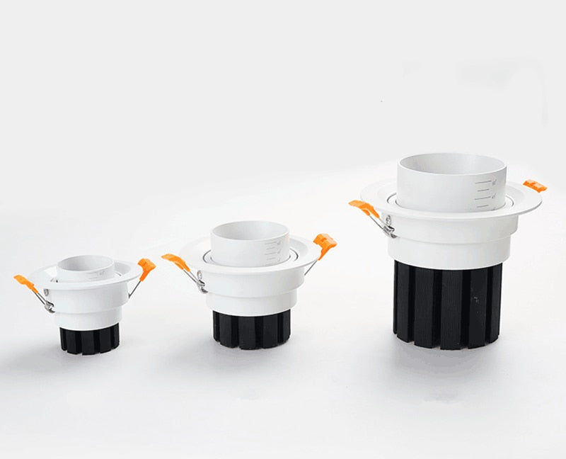 Dimmable Embedded Zoom 15-60 degrees COB 8W 12W 15W 20W Background wall LED downlight Indoor light