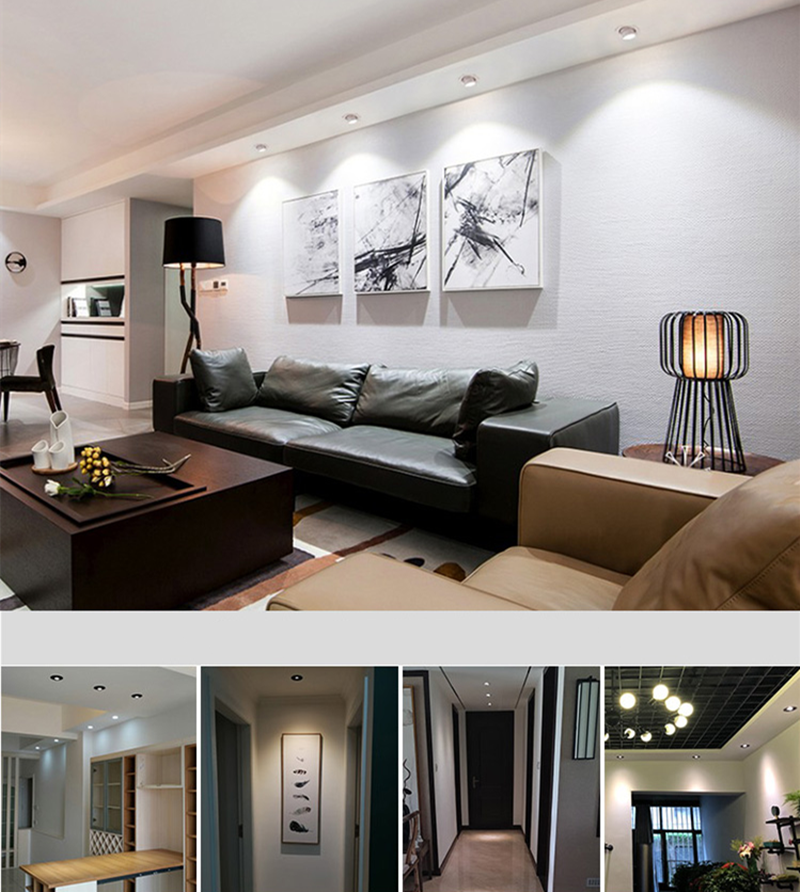 Dimmable Embedded Zoom 15-60 degrees COB 8W 12W 15W 20W Background wall LED downlight Indoor light