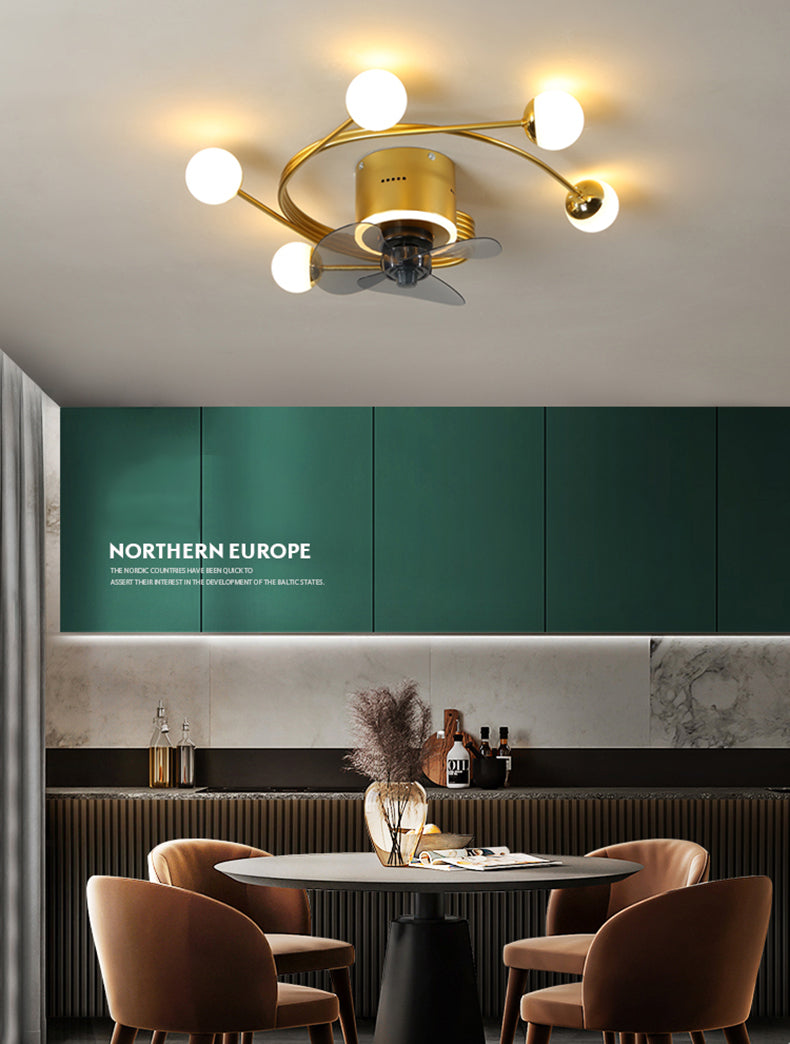 Nordic art chandelier ceiling fan without blades bedroom ceiling fan lamp ceiling fans with lights decorative led ceiling lamps