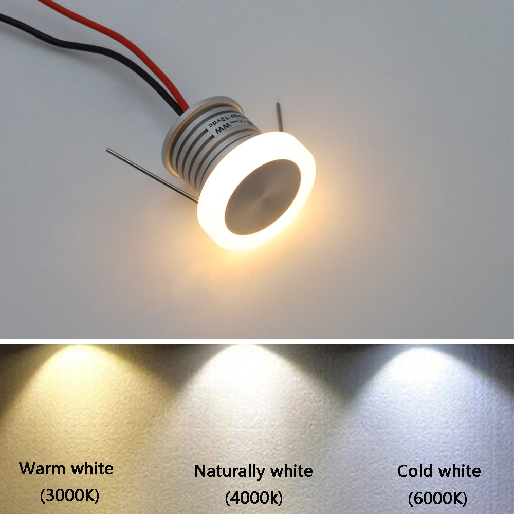 1W Anti-glare LED Downlight LED Spotlight 12V Ceiling Spot Light IP65 Recessed Bathroom Bedroom Kitchen Stair Indoor Lighting