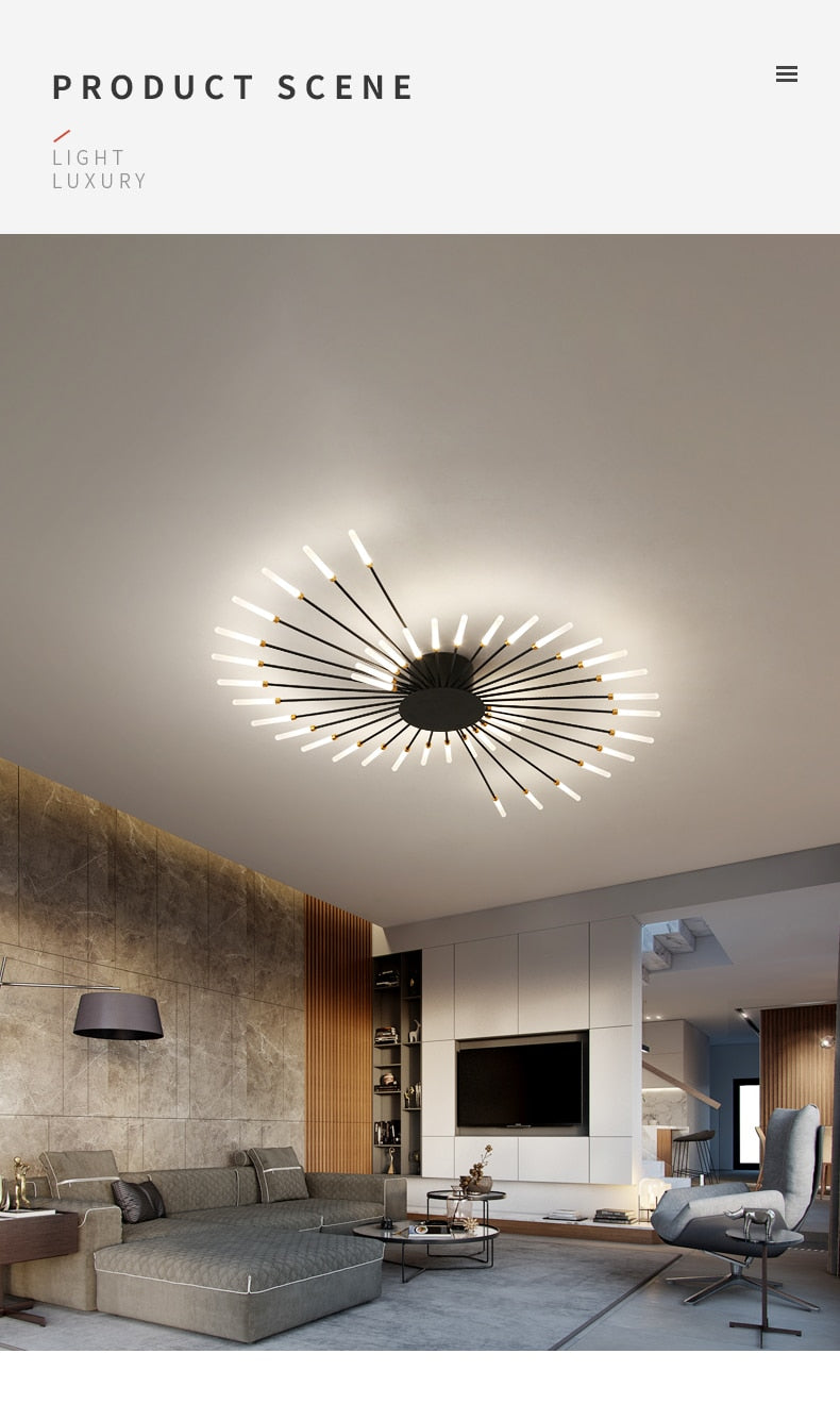 Fireworks led Chandelier For Living Room Bedroom Home chandelier Modern Led Ceiling Chandelier Lamp Lighting chandelier