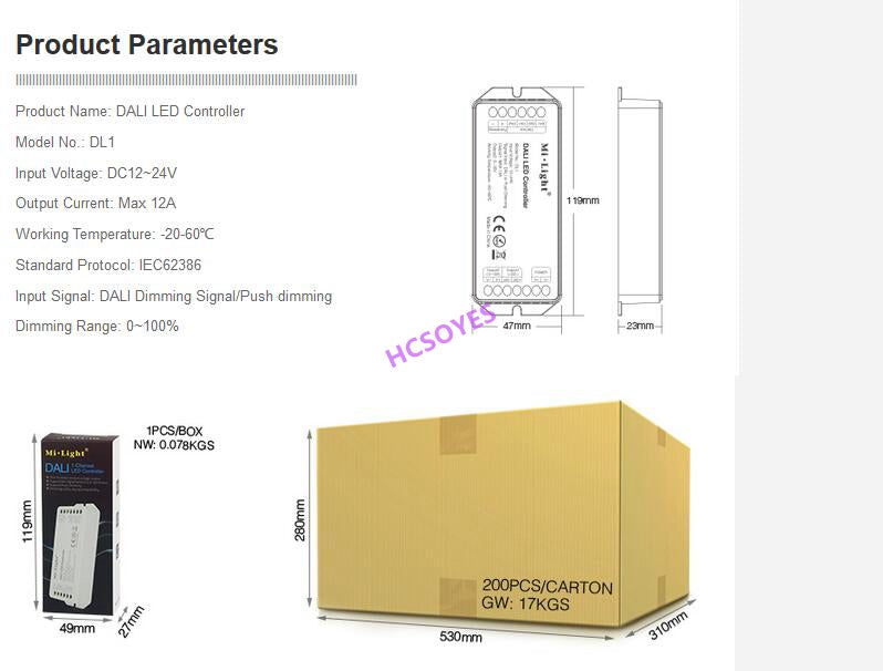 MIBOXER DL5 5 IN 1 LED Strip Controller DALI DL-DOW25 25W RGB+CCT LED Downlight DL1 DP1 DP2 DP3 remote controller Power Supplly
