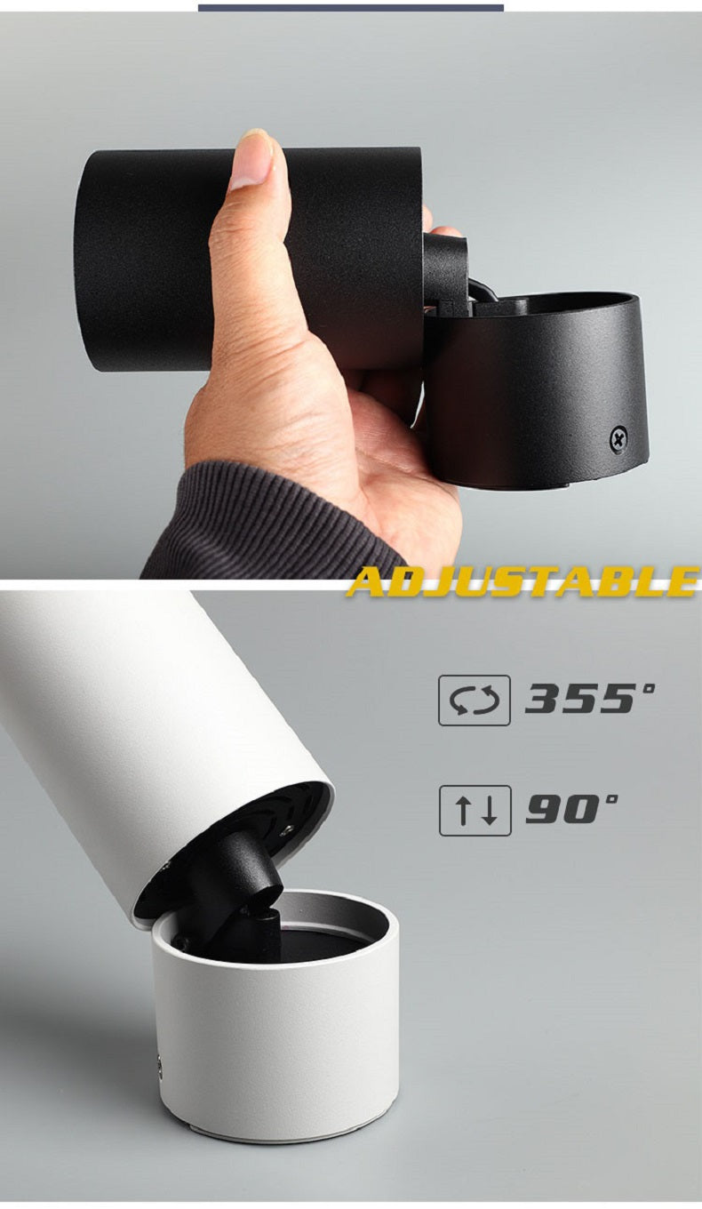 Tinlaibor Dimmable Foldable / Rotatable 12W 7*15cm Spotlight Living room TV Background wall Ceiling LED Downlight COB Anti glare