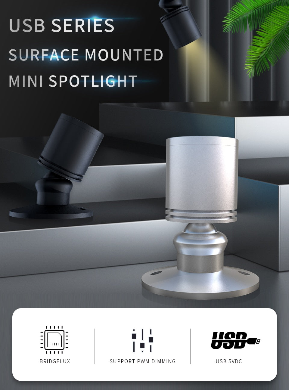 etrnLED USB Spot Light Mini Led Lamp Jewelry Showcase Wine Cabinet Lighting Kit 1W 3W Adjustable Spotlights Ceiling Downlight 5V