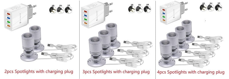 etrnLED USB Spot Light Mini Led Lamp Jewelry Showcase Wine Cabinet Lighting Kit 1W 3W Adjustable Spotlights Ceiling Downlight 5V
