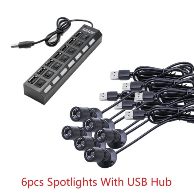 etrnLED USB Spot Light Mini Led Lamp Jewelry Showcase Wine Cabinet Lighting Kit 1W 3W Adjustable Spotlights Ceiling Downlight 5V