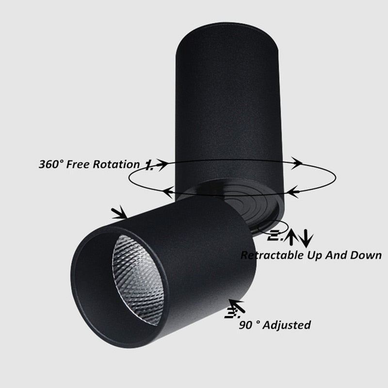 Dimmable Rotating LED Downlights 7W 12W 15W COB LED Ceiling Spot Lights AC110-220V LED Wall Lamp Warm Cold White Indoor Lighting