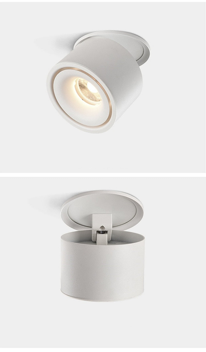 Foldable Dimmable LED COB Recessed Downlight Black/White Housing 7W 10W 15W 18W LED Ceiling Spot Light for Pictures Background