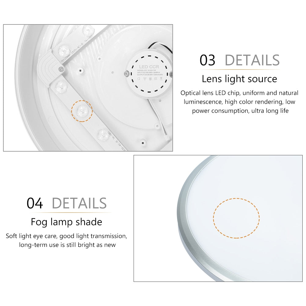 Led Ceiling Light Downlight Round 220V 12W 18W 24W 36W Modern Wall Flush Mount For Bedroom Kitchen in Living Room Outdoor lamp
