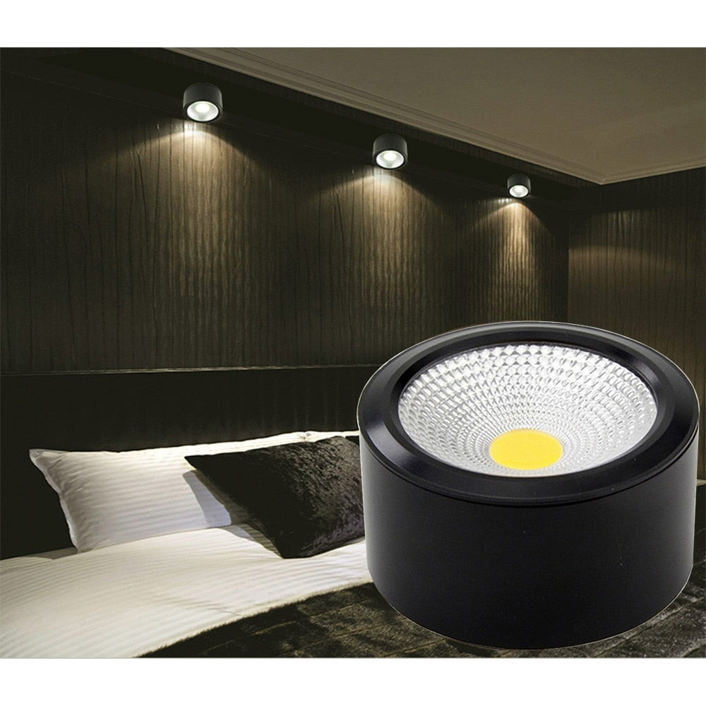 Short Black/White Lamp Body Surface Mounted Downlight Dimmable 3W 5W 7W 10W No Cut Ceiling Spot Light Indoor Lighting Decors