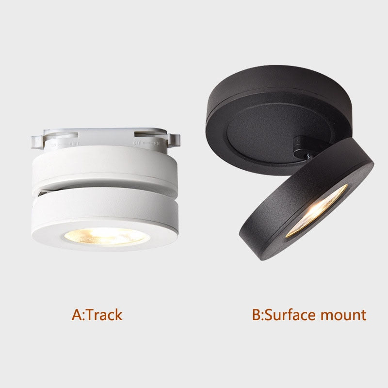 Track rail Led Downlight COB Ceiling 3W 5W 7W Down light Surface mounted Round Led Panel Light Spotlight Indoor Lighting