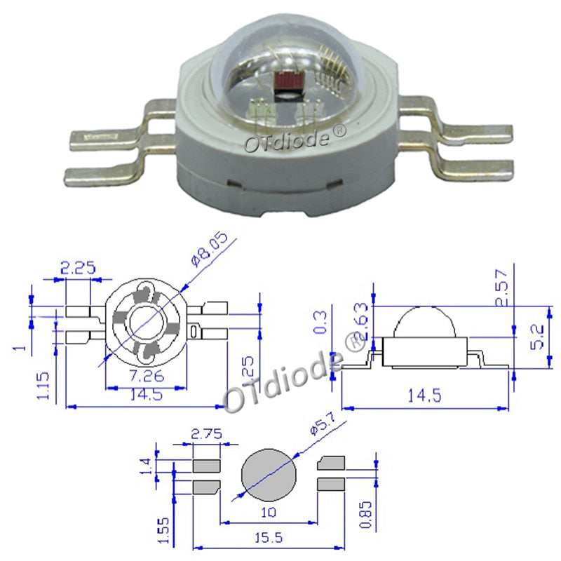 High Power LED Light-Emitting Diode LEDs Chip SMD 10pcs 1W 3W Warm White Red Green Blue Yellow For SpotLight Downlight Lamp Bulb