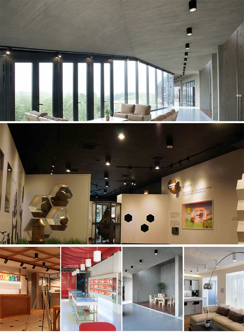 Super Bright Dimmable LED COB Ceiling Spot Lamp 7W 9W 12W 15W 18W Surface Mount Downlight for Indoor Lighting Kitchen Bedroom