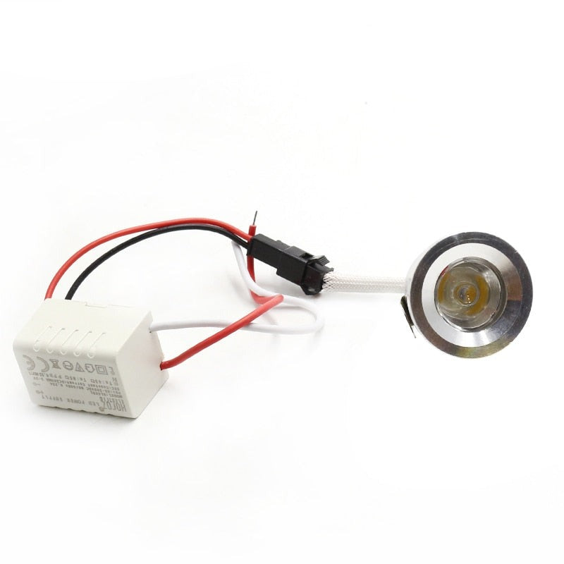 1W Mini Spot LED Downlight Aluminum Warm/Cold White Lamp 100V-240V 1inch 27mm Cut Hole Under Cabinet Lighting Fixtures