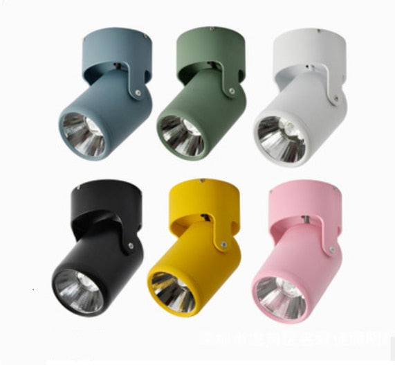 High quality dimmable Rotating LED Downlights Surface Mounted adjustment COB AC85-265V 360° LED Ceiling Lamp Spot lights