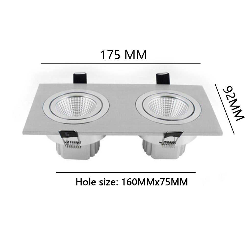 Square Bright Recessed Double LED Dimmable Square Downlight COB 14W 20W LED Spot light decoration Ceiling Lamp AC 110V 220V