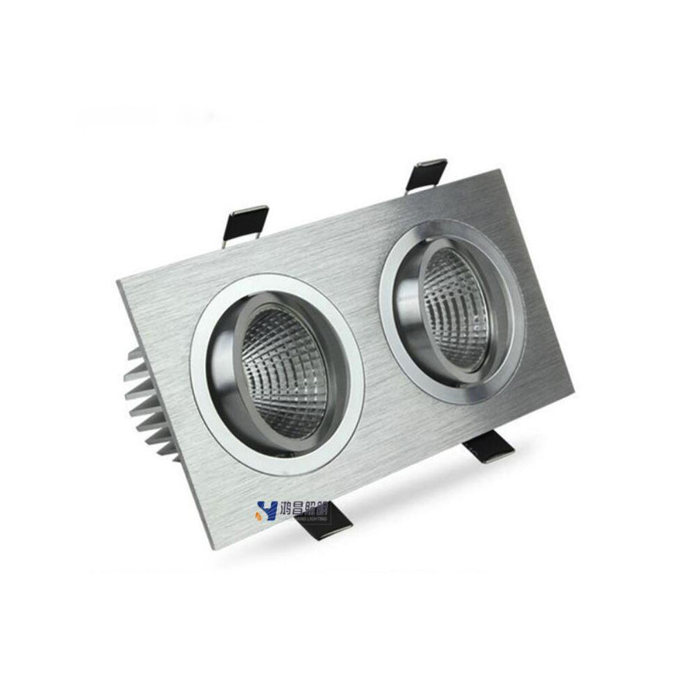 Square Bright Recessed Double LED Dimmable Square Downlight COB 14W 20W LED Spot light decoration Ceiling Lamp AC 110V 220V