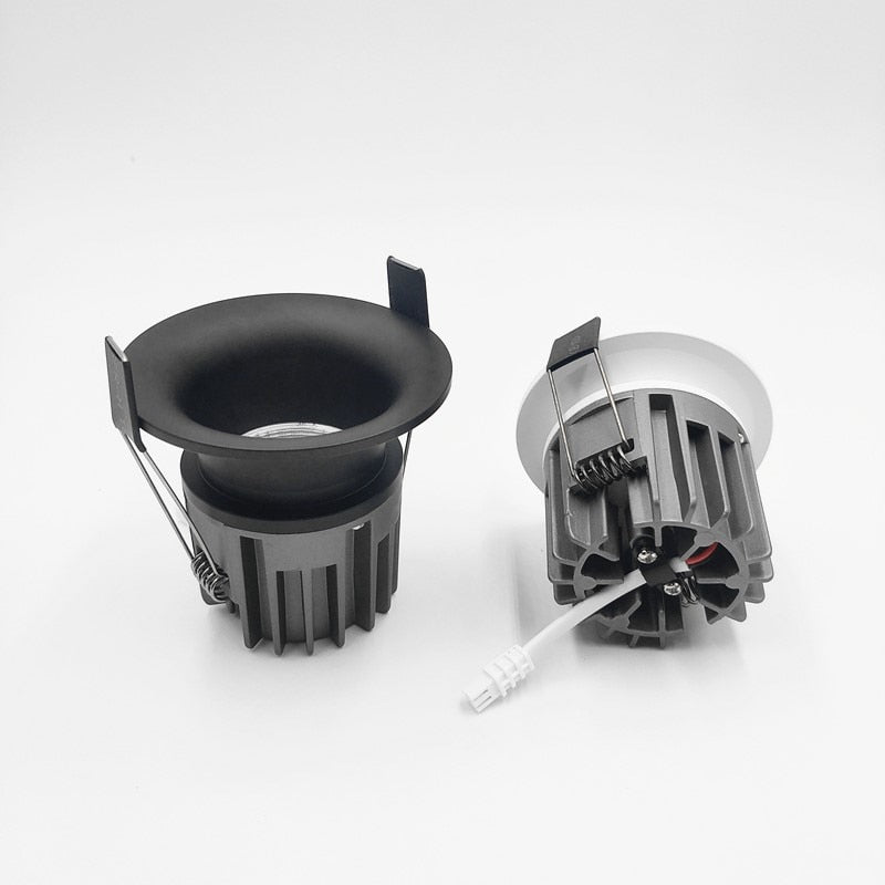 Dimmable Narrow Border Anti-glare Recessed COB LED Downlights AC85-265V 7W 12W 15W 18W LED Ceiling Lamps Hotel Villa Lighting