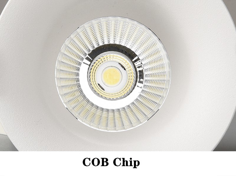 Dimmable Narrow Border Anti-glare Recessed COB LED Downlights AC85-265V 7W 12W 15W 18W LED Ceiling Lamps Hotel Villa Lighting
