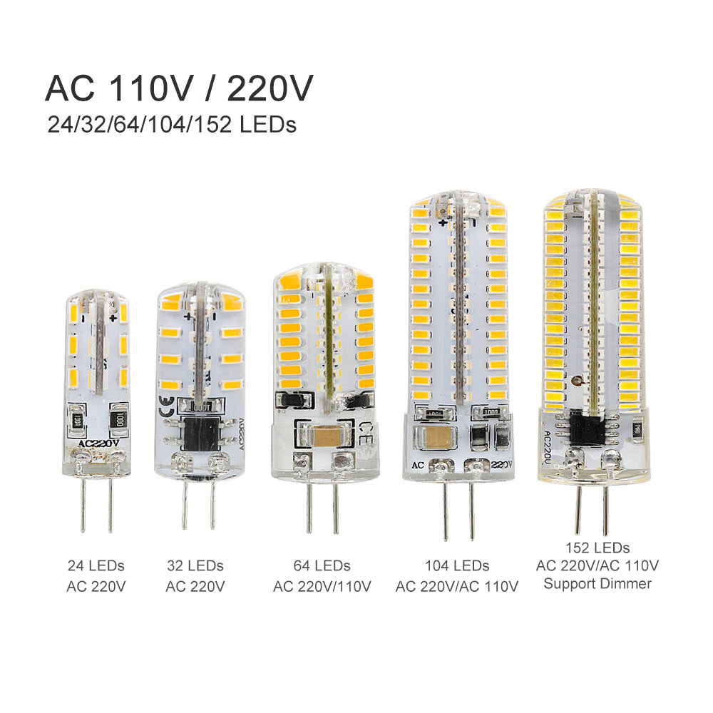 G4 LED Bulb Lamp SMD 3014 DC 12V AC 220V White/Warm White Light replace 10W 20W 30W Halogen Spotlight Chandelier