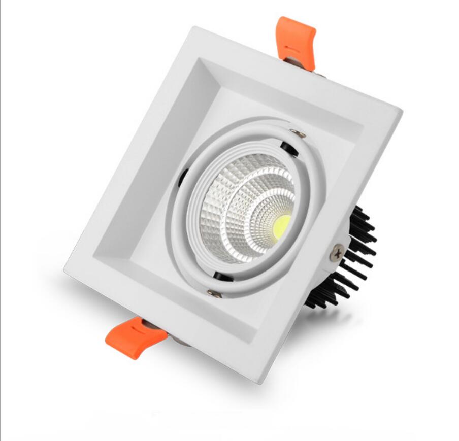Super Bright Recessed square LED Dimmable Downlight COB 10w 20W 30w LED Spot light LED decoration Ceiling Lamp AC110V 220V