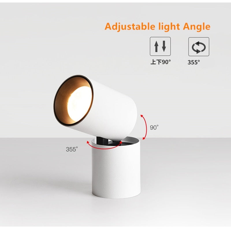 Dimmable Rotating LED Downlights 10W 15W 20W Surface Mounted adjustment COB LED Ceiling Spot Lights AC110-220V LED Ceiling Lamp