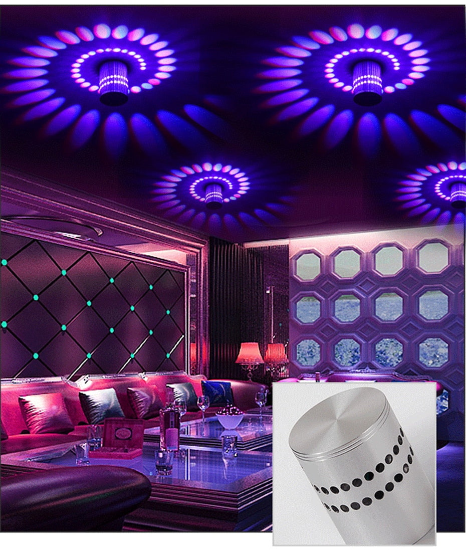 Modern LED Ceiling Light 3W RGB Wall Sconce for Art Gallery Decoration Front Balcony Lamp Porch Light Corridors Light Fixture