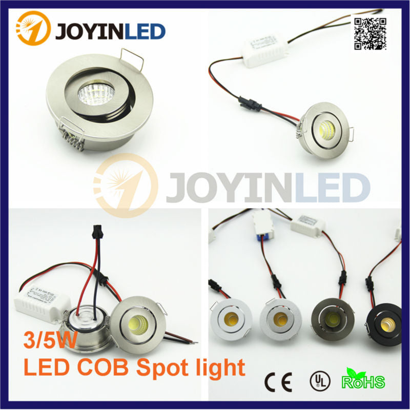 Small Recessed LED Downlights Mini Adjustable 3W COB Direction Cabinet led lighting fixtures Hole Size 40-45mm