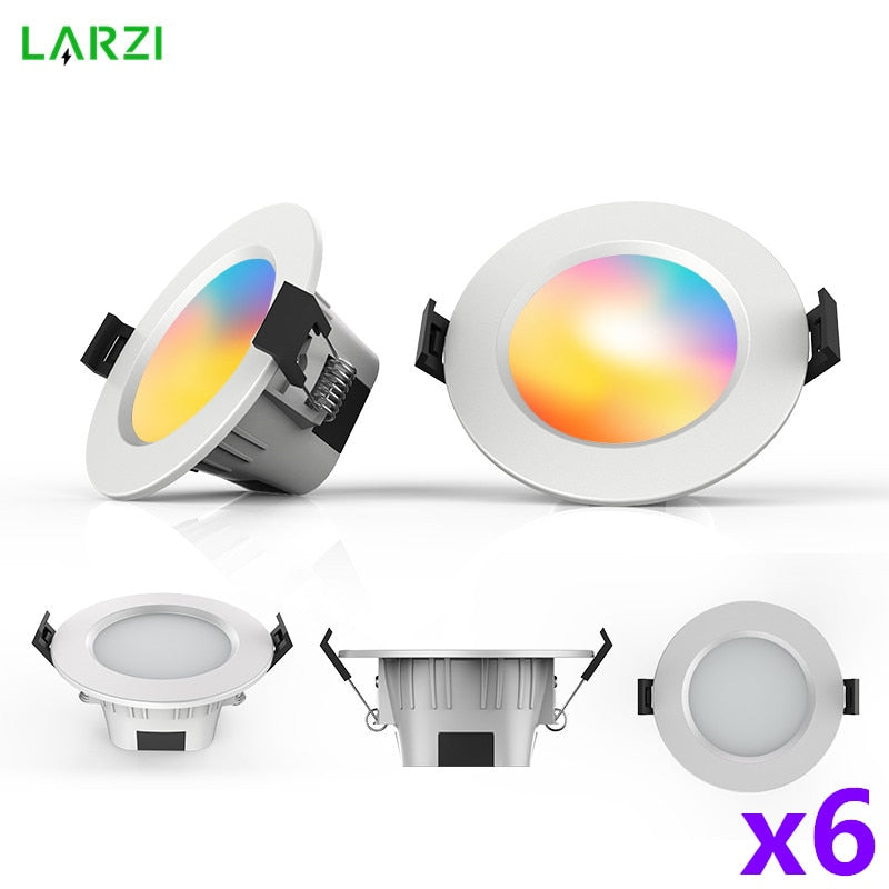 Bluetooth Smart LED Downlight Dimming Round Spot Light 5W 9W RGB 6pcs/lot Color Changing Warm Cold light Work With 110V 220V