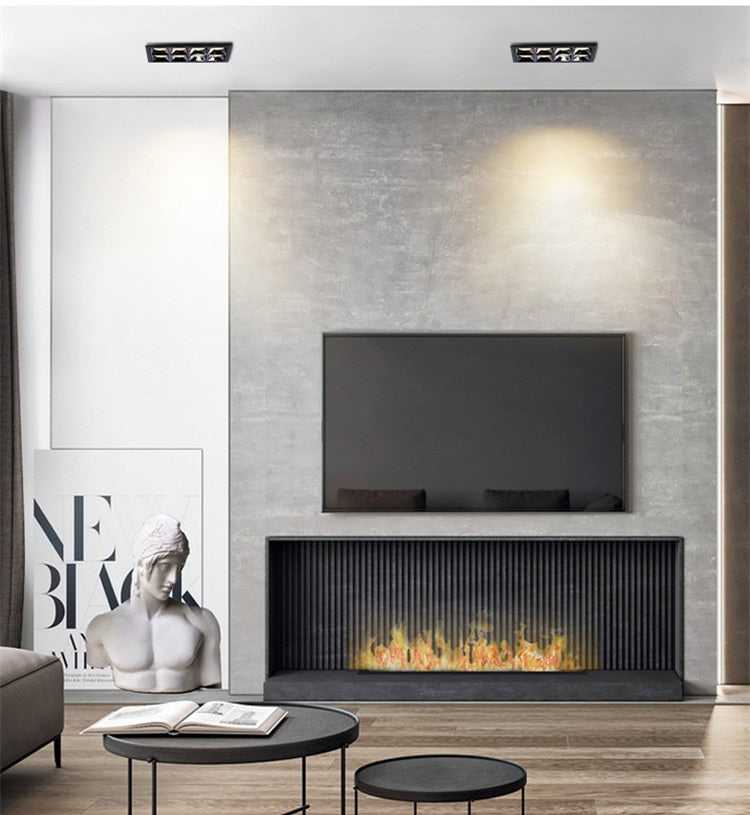 Square Recessed LED Downlights 6W 10W 20W 30W COB Ceiling Spot Lights AC220V LED Strip Indoor Lighting Lamps TV Background Room