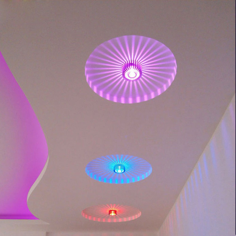 3W RGB LED Ceiling Light Dimmable Sun flower Colorful Light Remote Control Bedroom LED Downlight Living Room Decor Lamps D30
