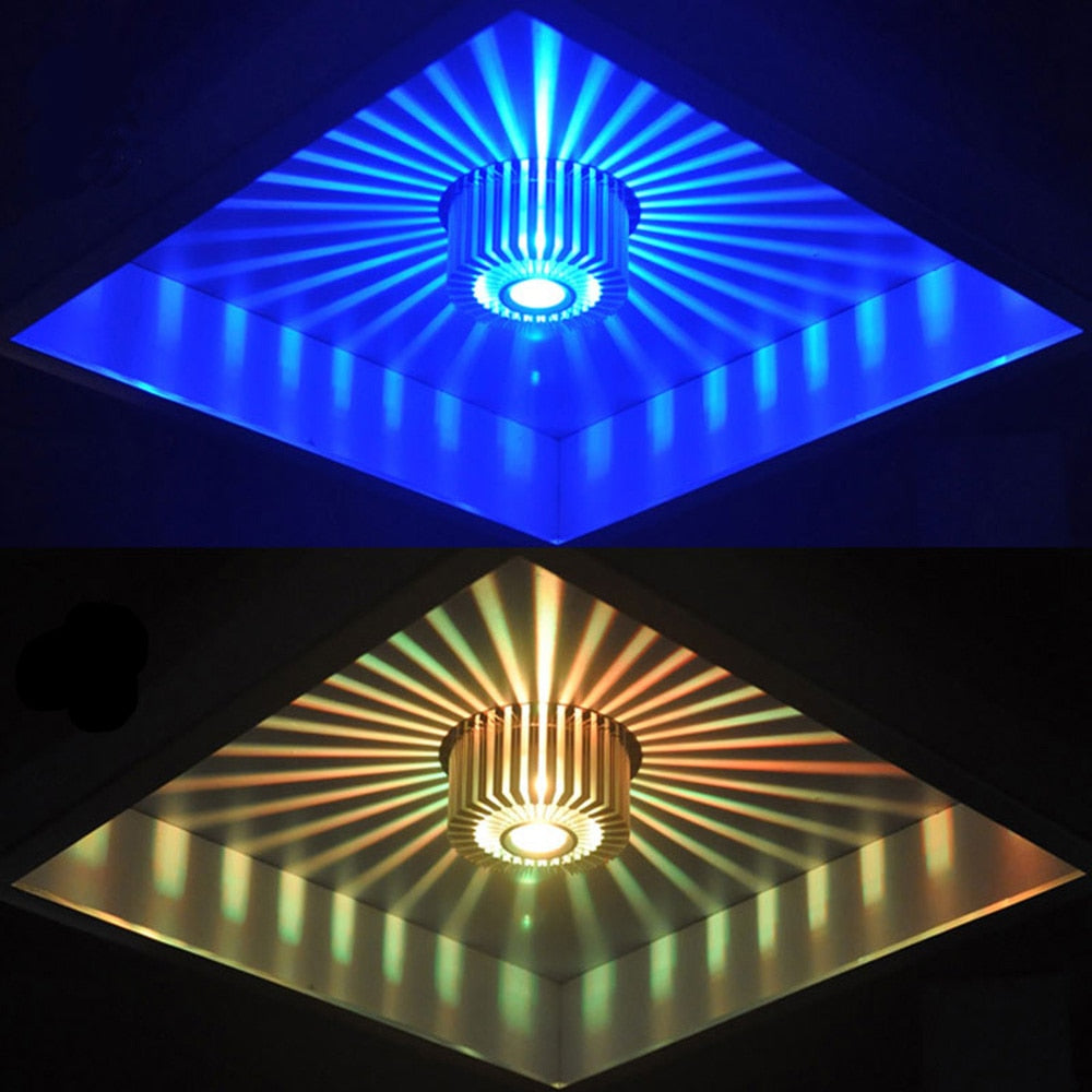 3W RGB LED Ceiling Light Dimmable Sun flower Colorful Light Remote Control Bedroom LED Downlight Living Room Decor Lamps D30