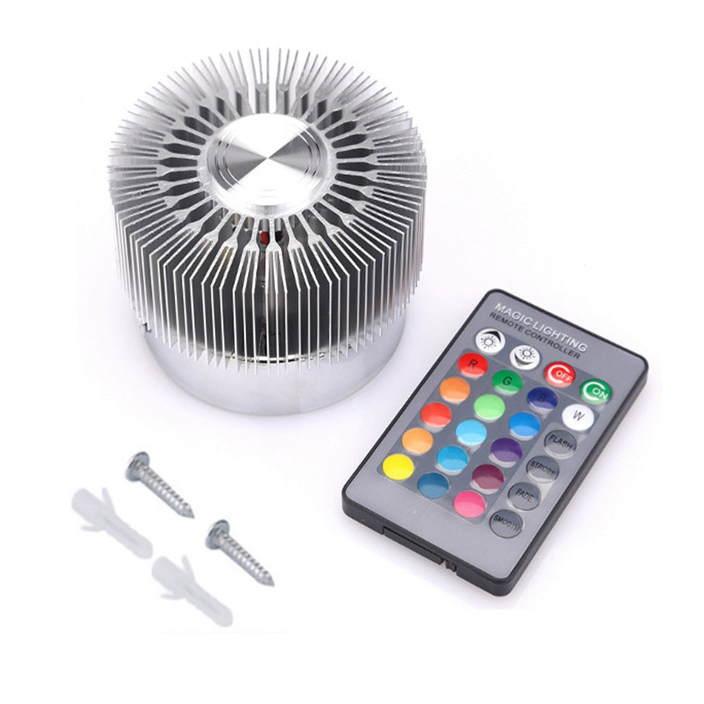 3W RGB LED Ceiling Light Dimmable Sun flower Colorful Light Remote Control Bedroom LED Downlight Living Room Decor Lamps D30